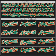 Load image into Gallery viewer, Custom Black Kelly Green-Orange Authentic Raglan Sleeves Baseball Jersey