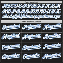 Load image into Gallery viewer, Custom Black White-Light Blue Authentic Raglan Sleeves Baseball Jersey