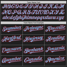 Load image into Gallery viewer, Custom Black Light Blue-Red Authentic Raglan Sleeves Baseball Jersey