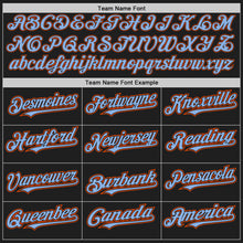 Load image into Gallery viewer, Custom Black Light Blue-Orange Authentic Raglan Sleeves Baseball Jersey