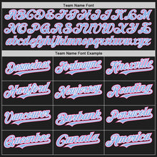 Load image into Gallery viewer, Custom Black Light Blue-Pink Authentic Raglan Sleeves Baseball Jersey