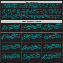 Load image into Gallery viewer, Custom Black Teal Authentic Raglan Sleeves Baseball Jersey