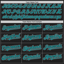 Load image into Gallery viewer, Custom Black Teal-Gray Authentic Raglan Sleeves Baseball Jersey