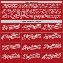 Load image into Gallery viewer, Custom Red White Authentic Raglan Sleeves Baseball Jersey