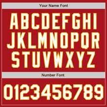 Load image into Gallery viewer, Custom Red White-Gold Authentic Raglan Sleeves Baseball Jersey