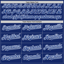 Load image into Gallery viewer, Custom Royal White Authentic Raglan Sleeves Baseball Jersey
