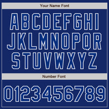 Load image into Gallery viewer, Custom Royal White Authentic Raglan Sleeves Baseball Jersey