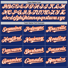 Load image into Gallery viewer, Custom Royal White-Orange Authentic Raglan Sleeves Baseball Jersey