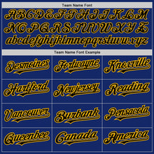 Load image into Gallery viewer, Custom Royal Black-Gold Authentic Raglan Sleeves Baseball Jersey