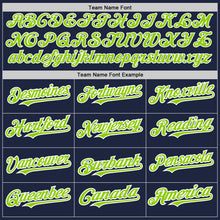Load image into Gallery viewer, Custom Navy White-Neon Green Authentic Raglan Sleeves Baseball Jersey