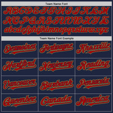 Load image into Gallery viewer, Custom Navy Red-Old Gold Authentic Raglan Sleeves Baseball Jersey