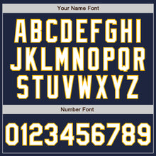 Load image into Gallery viewer, Custom Navy White-Gold Authentic Raglan Sleeves Baseball Jersey