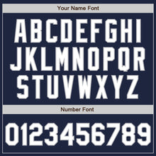 Load image into Gallery viewer, Custom Navy White-Gray Authentic Raglan Sleeves Baseball Jersey