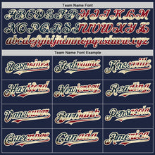 Load image into Gallery viewer, Custom Navy Vintage USA Flag-Cream Authentic Raglan Sleeves Baseball Jersey