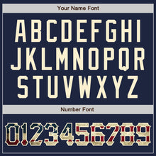 Load image into Gallery viewer, Custom Navy Vintage USA Flag-Cream Authentic Raglan Sleeves Baseball Jersey