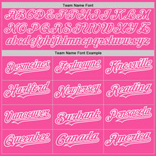 Load image into Gallery viewer, Custom Pink White Authentic Raglan Sleeves Baseball Jersey