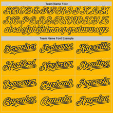 Load image into Gallery viewer, Custom Gold Navy Authentic Raglan Sleeves Baseball Jersey