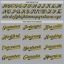 Load image into Gallery viewer, Custom Gray Royal-Yellow Authentic Raglan Sleeves Baseball Jersey