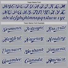 Load image into Gallery viewer, Custom Gray Navy-White Authentic Raglan Sleeves Baseball Jersey