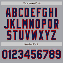 Load image into Gallery viewer, Custom Gray Navy-Red Authentic Raglan Sleeves Baseball Jersey