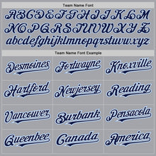 Load image into Gallery viewer, Custom Gray Navy-Light Blue Authentic Raglan Sleeves Baseball Jersey