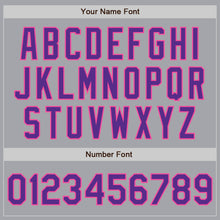 Load image into Gallery viewer, Custom Gray Purple-Pink Authentic Raglan Sleeves Baseball Jersey