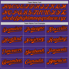 Load image into Gallery viewer, Custom Purple Orange-Black Authentic Raglan Sleeves Baseball Jersey