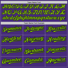 Load image into Gallery viewer, Custom Purple Neon Green-Black Authentic Raglan Sleeves Baseball Jersey