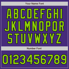Load image into Gallery viewer, Custom Purple Neon Green-Black Authentic Raglan Sleeves Baseball Jersey