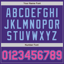Load image into Gallery viewer, Custom Purple Pink-Light Blue Authentic Raglan Sleeves Baseball Jersey