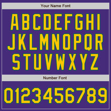 Load image into Gallery viewer, Custom Purple Yellow-Kelly Green Authentic Raglan Sleeves Baseball Jersey