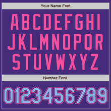Load image into Gallery viewer, Custom Purple Light Blue-Pink Authentic Raglan Sleeves Baseball Jersey