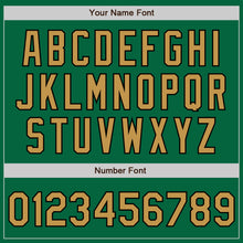 Load image into Gallery viewer, Custom Kelly Green Old Gold-Black Authentic Raglan Sleeves Baseball Jersey