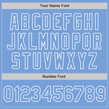 Load image into Gallery viewer, Custom Light Blue White Authentic Raglan Sleeves Baseball Jersey