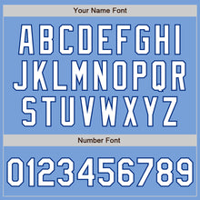 Load image into Gallery viewer, Custom Light Blue White-Royal Authentic Raglan Sleeves Baseball Jersey