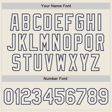 Load image into Gallery viewer, Custom Cream Navy Authentic Raglan Sleeves Baseball Jersey