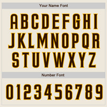 Load image into Gallery viewer, Custom Cream Brown-Gold Authentic Raglan Sleeves Baseball Jersey