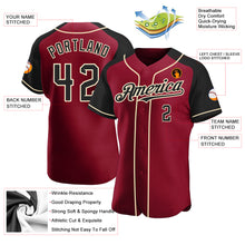 Load image into Gallery viewer, Custom Crimson Black-City Cream Authentic Raglan Sleeves Baseball Jersey