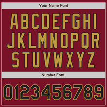 Load image into Gallery viewer, Custom Crimson Black-Old Gold Authentic Raglan Sleeves Baseball Jersey