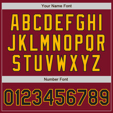 Load image into Gallery viewer, Custom Crimson Black-Gold Authentic Raglan Sleeves Baseball Jersey