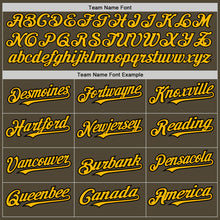 Load image into Gallery viewer, Custom Olive Gold-Black Authentic Raglan Sleeves Salute To Service Baseball Jersey