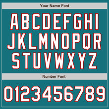 Load image into Gallery viewer, Custom Teal White-Red Authentic Raglan Sleeves Baseball Jersey