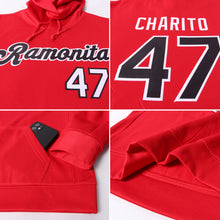 Load image into Gallery viewer, Custom Stitched Red Black-White Sports Pullover Sweatshirt Hoodie