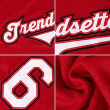 Load image into Gallery viewer, Custom Red Red-Old Gold Authentic Baseball Jersey