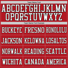 Load image into Gallery viewer, Custom Red White-Gold Mesh Authentic Football Jersey