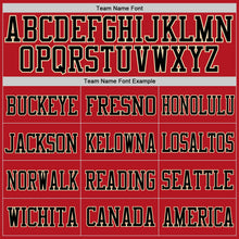 Load image into Gallery viewer, Custom Red Black-Cream Mesh Authentic Football Jersey