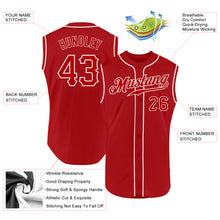 Load image into Gallery viewer, Custom Red Red-White Authentic Sleeveless Baseball Jersey