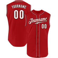 Load image into Gallery viewer, Custom Red White-Black Authentic Sleeveless Baseball Jersey