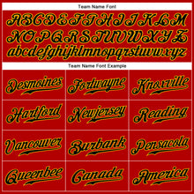 Load image into Gallery viewer, Custom Red Black-Gold Authentic Sleeveless Baseball Jersey