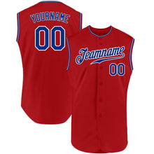 Load image into Gallery viewer, Custom Red Royal-White Authentic Sleeveless Baseball Jersey